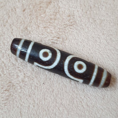 Tibetan Nepalese dzi bead 3 eyes in Eyes amulet Agate Bead 56mm PR-7