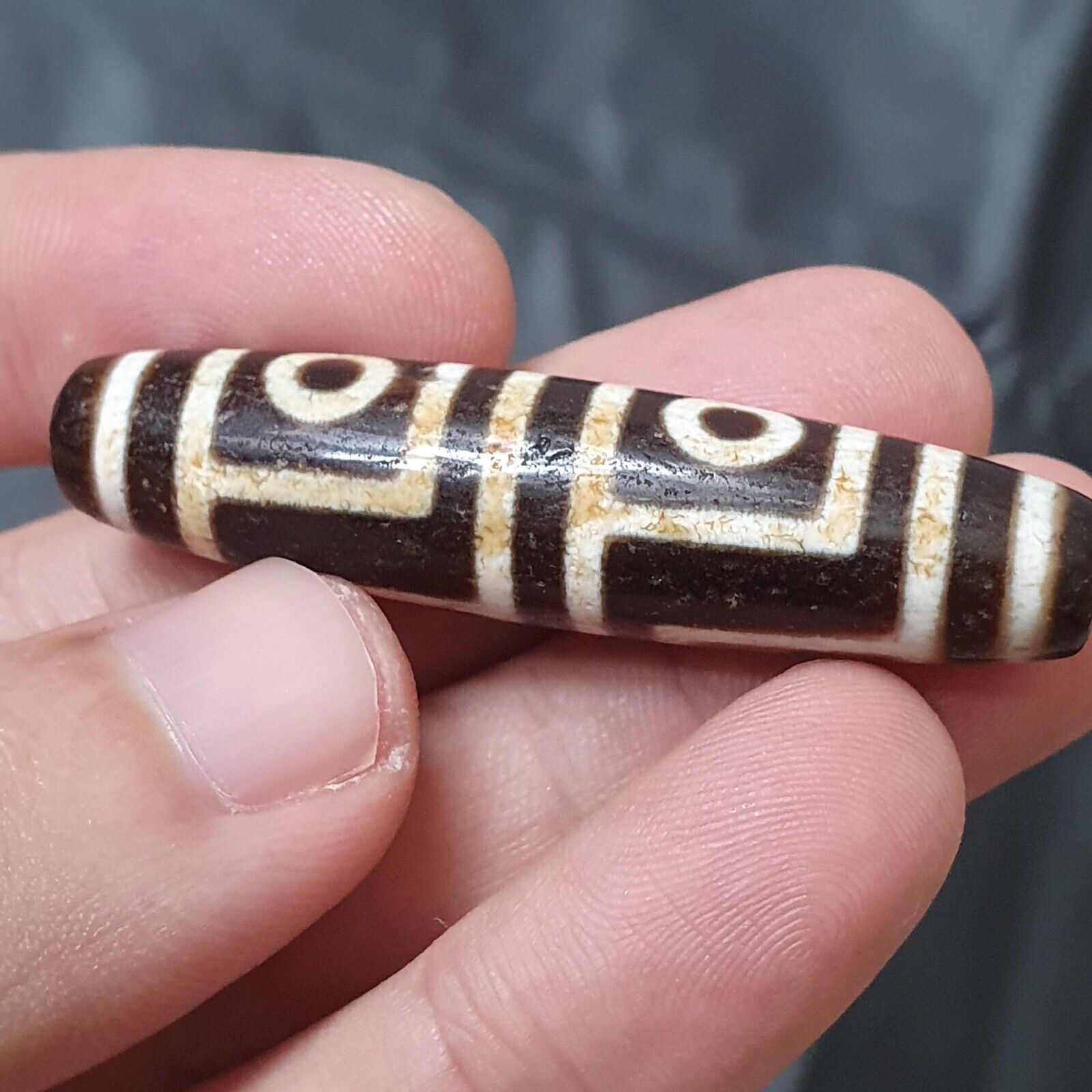 Tibetan Nepalese dzi bead 4 eyes in Eyes amulet Agate Bead PR-2