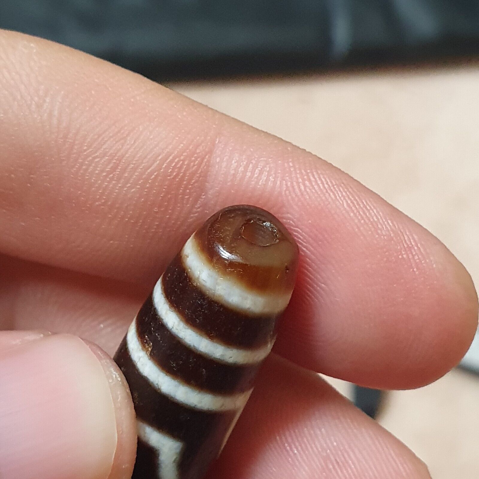 Tibetan Nepalese dzi bead 3 eyes in Eyes amulet Agate Bead 56mm PR-7