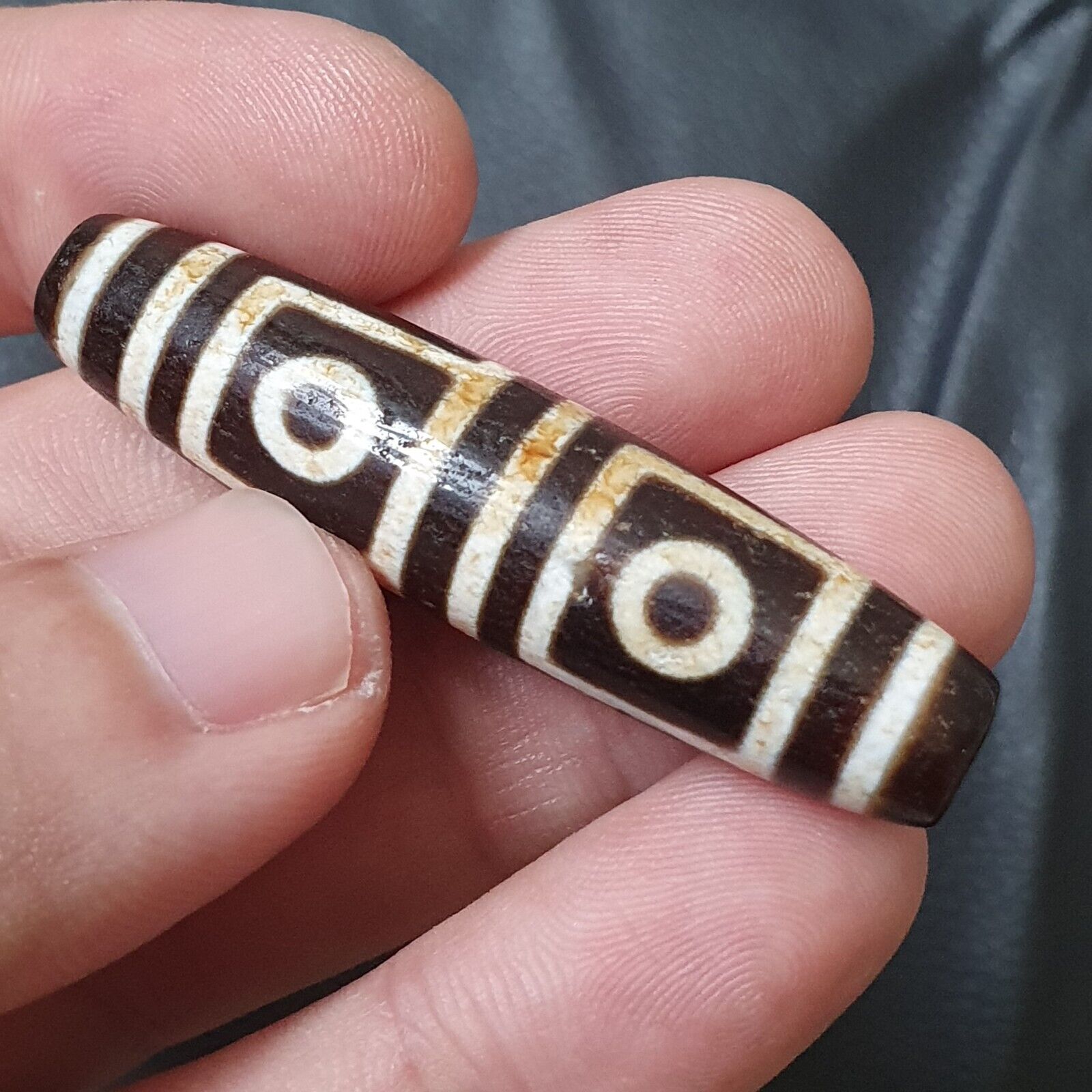 Tibetan Nepalese dzi bead 4 eyes in Eyes amulet Agate Bead PR-2
