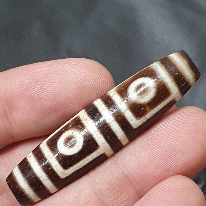 Tibetan Nepalese dzi bead 4 eyes in Eyes amulet Agate Bead PR-2