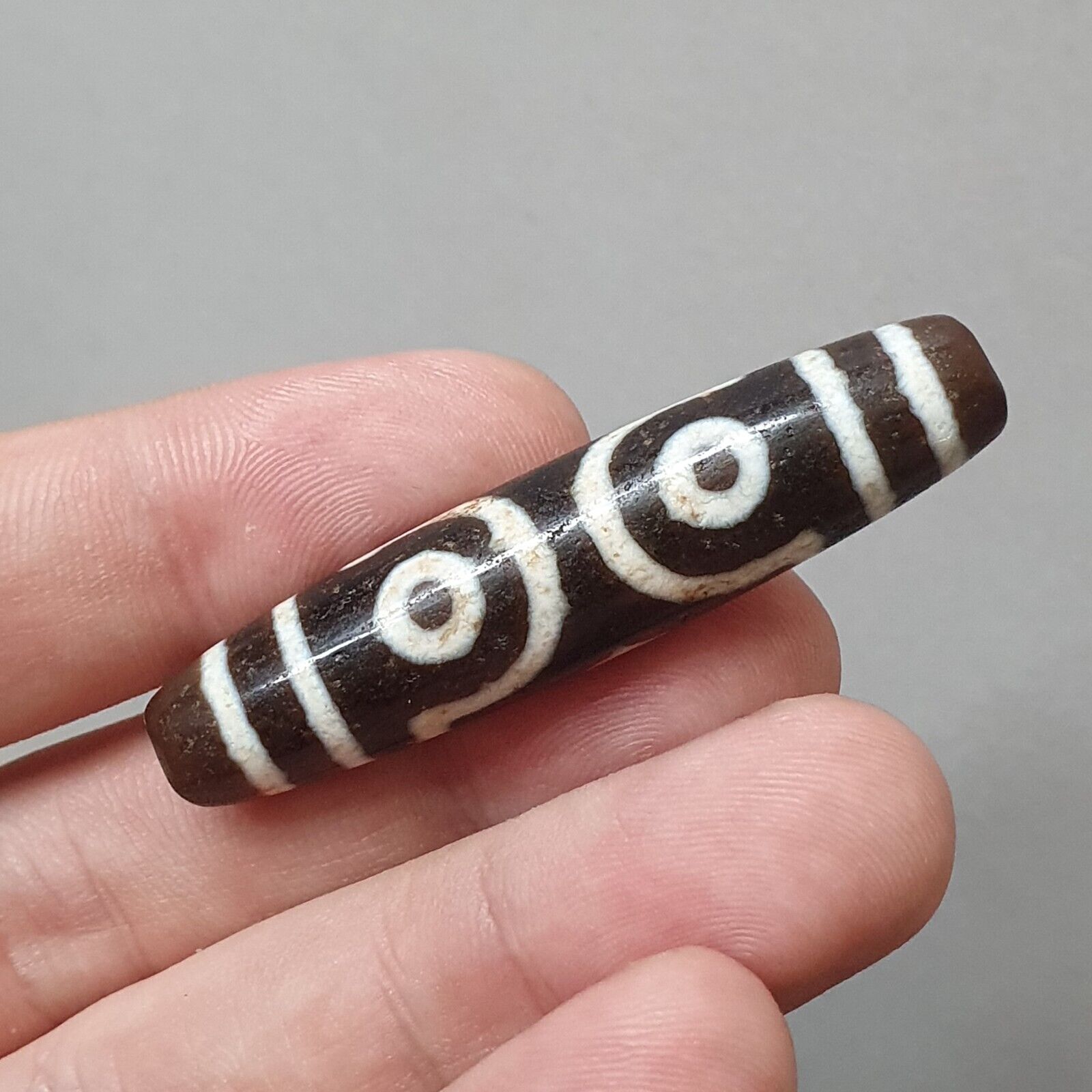 Himalayan Tibetan Nepalese dzi bead 3 eyes in Eyes amulet Agate Bead PR-3