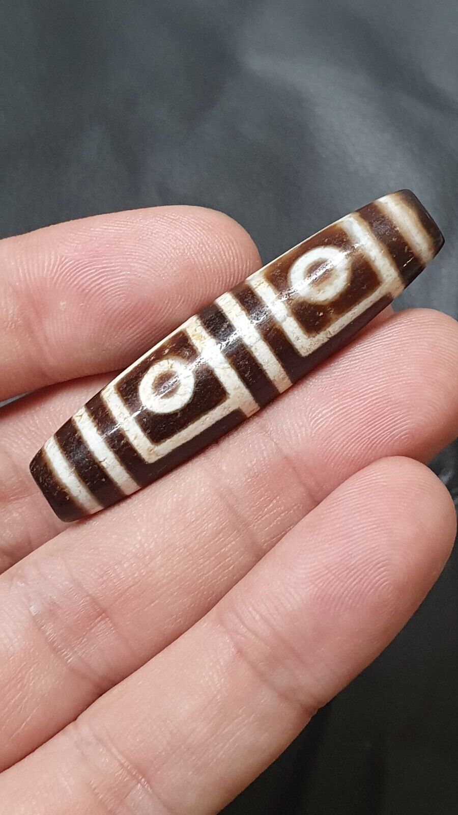 Tibetan Nepalese dzi bead 4 eyes in Eyes amulet Agate Bead PR-2