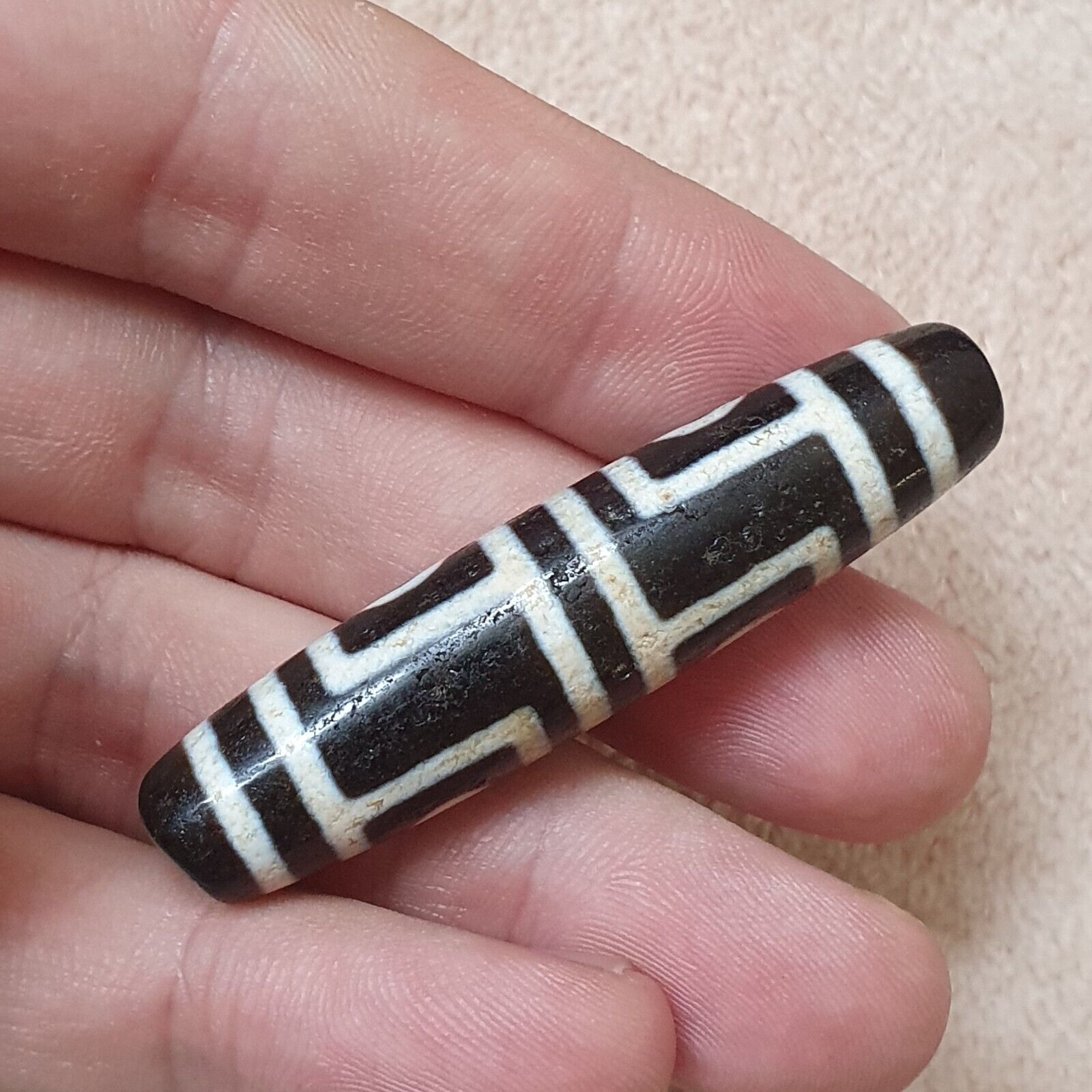 Tibetan Nepalese dzi bead 4 eyes in Eyes amulet Agate Bead 56mm PR-6