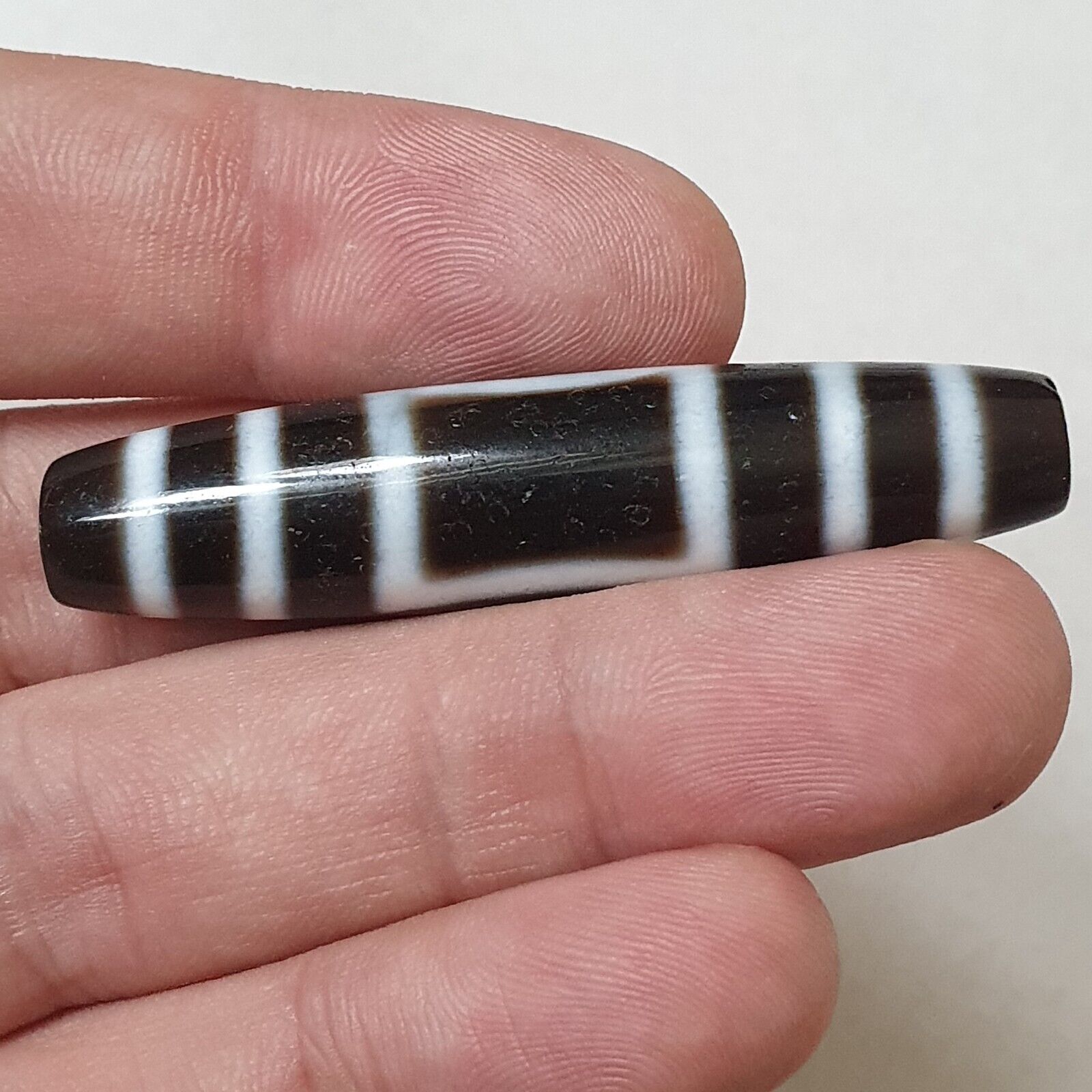 Himalayan Tibetan dzi bead Square and Circle Eyes amulet Agate Bead PR-4