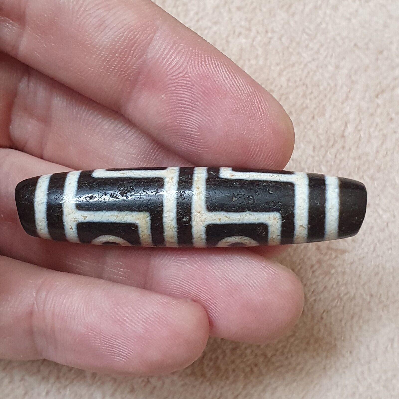 Tibetan Nepalese dzi bead 4 eyes in Eyes amulet Agate Bead 56mm PR-6