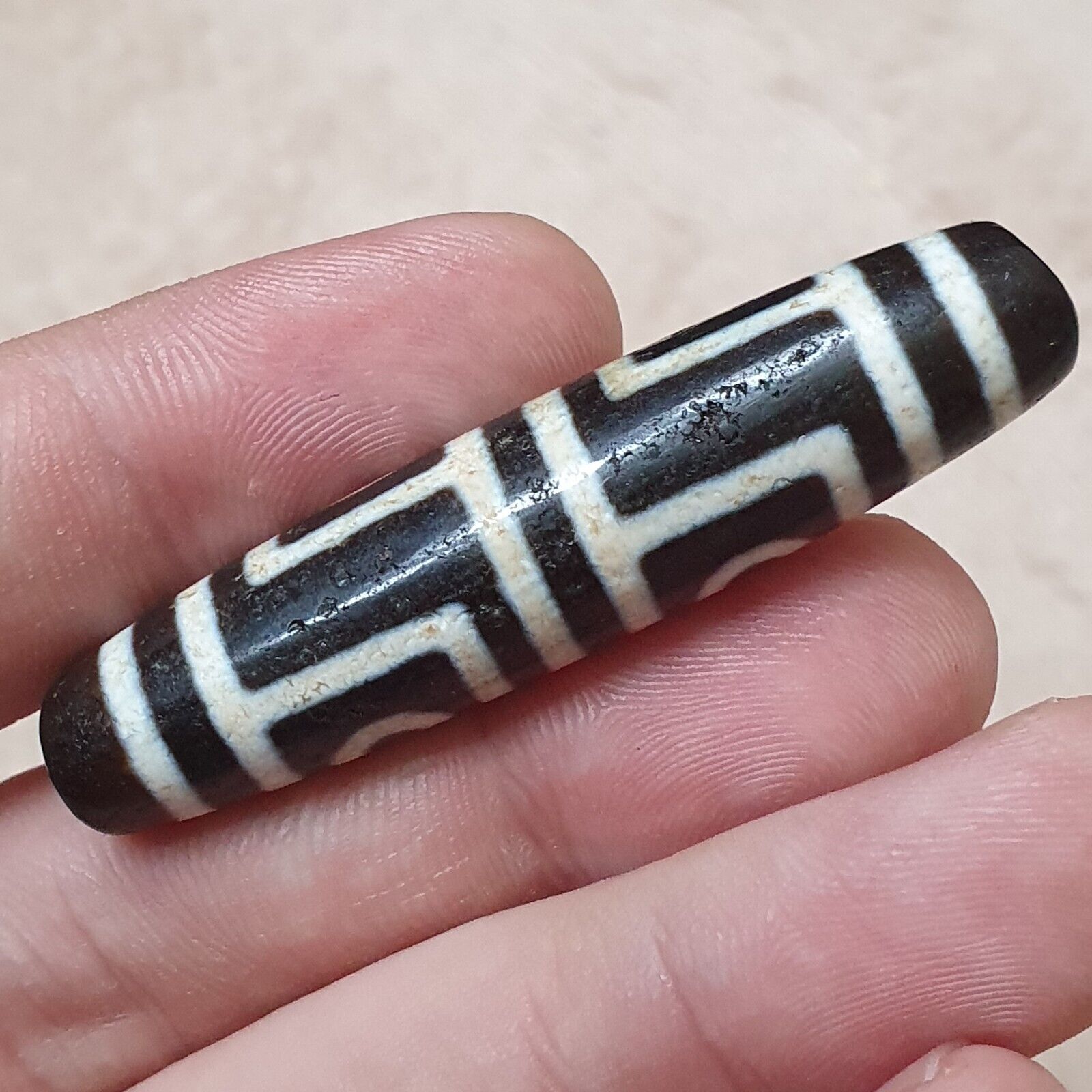 Tibetan Nepalese dzi bead 4 eyes in Eyes amulet Agate Bead 56mm PR-6