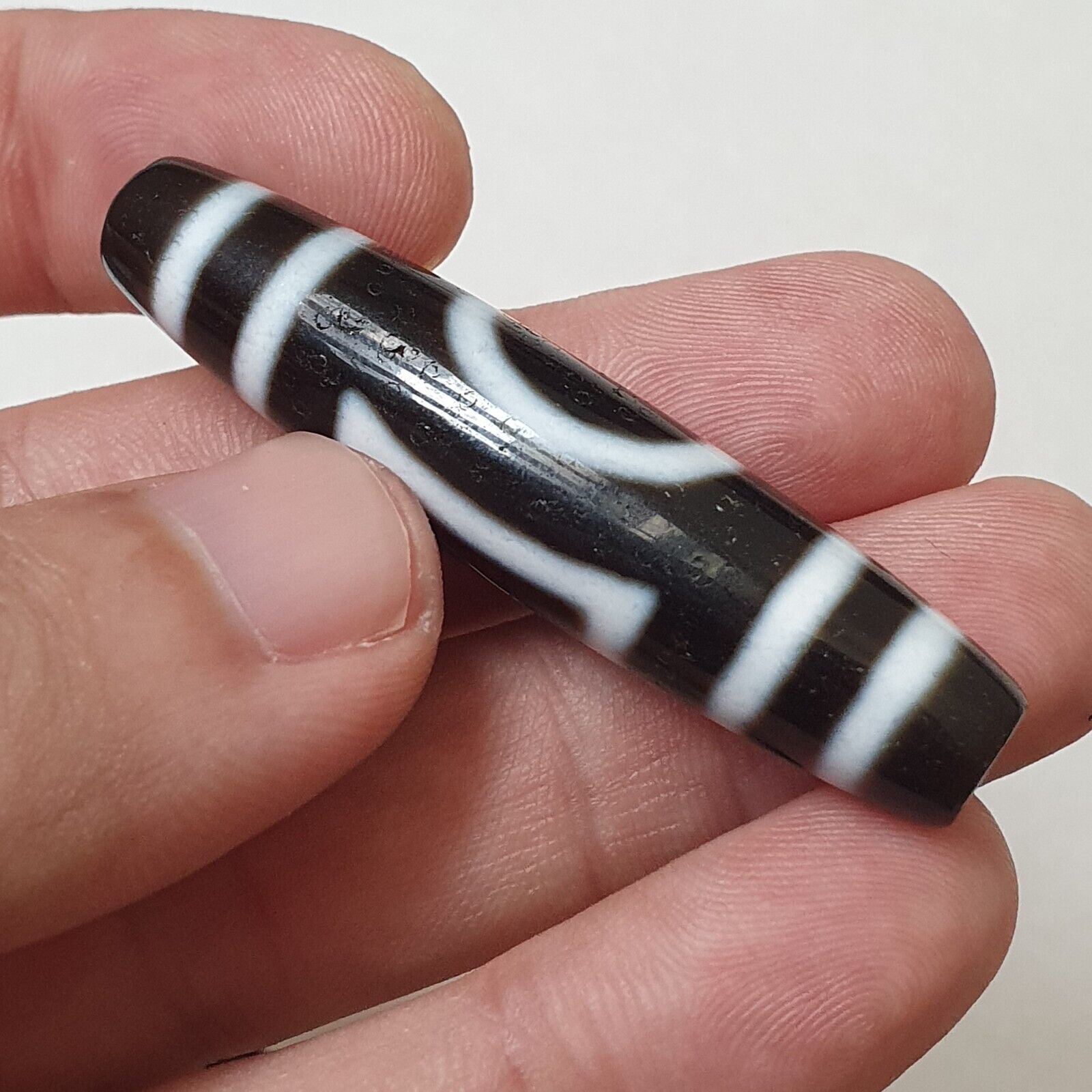 Himalayan Tibetan dzi bead Square and Circle Eyes amulet Agate Bead PR-4