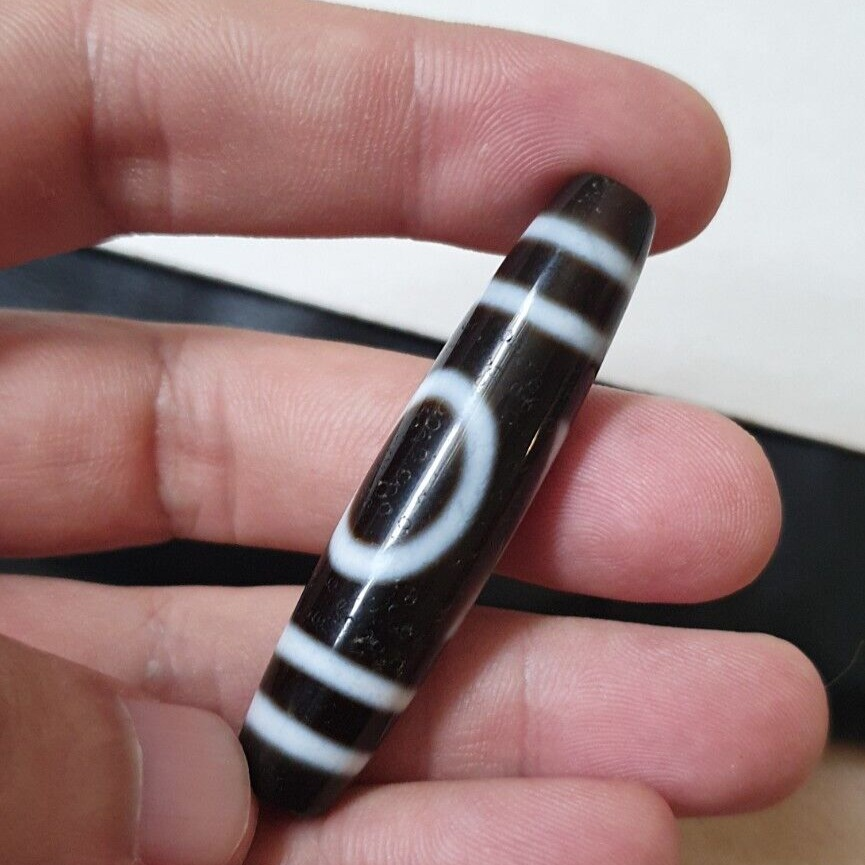 Himalayan Tibetan dzi bead Square and Circle Eyes amulet Agate Bead PR-4