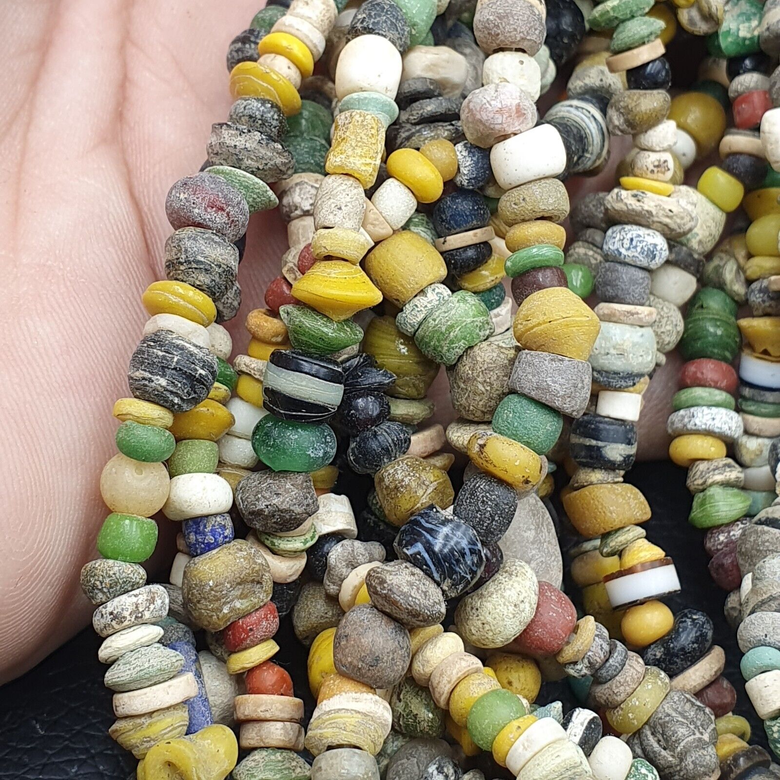 RM-3 Authentic Ancient Islamic Roman Era Beads Strand Necklace 6 Strands