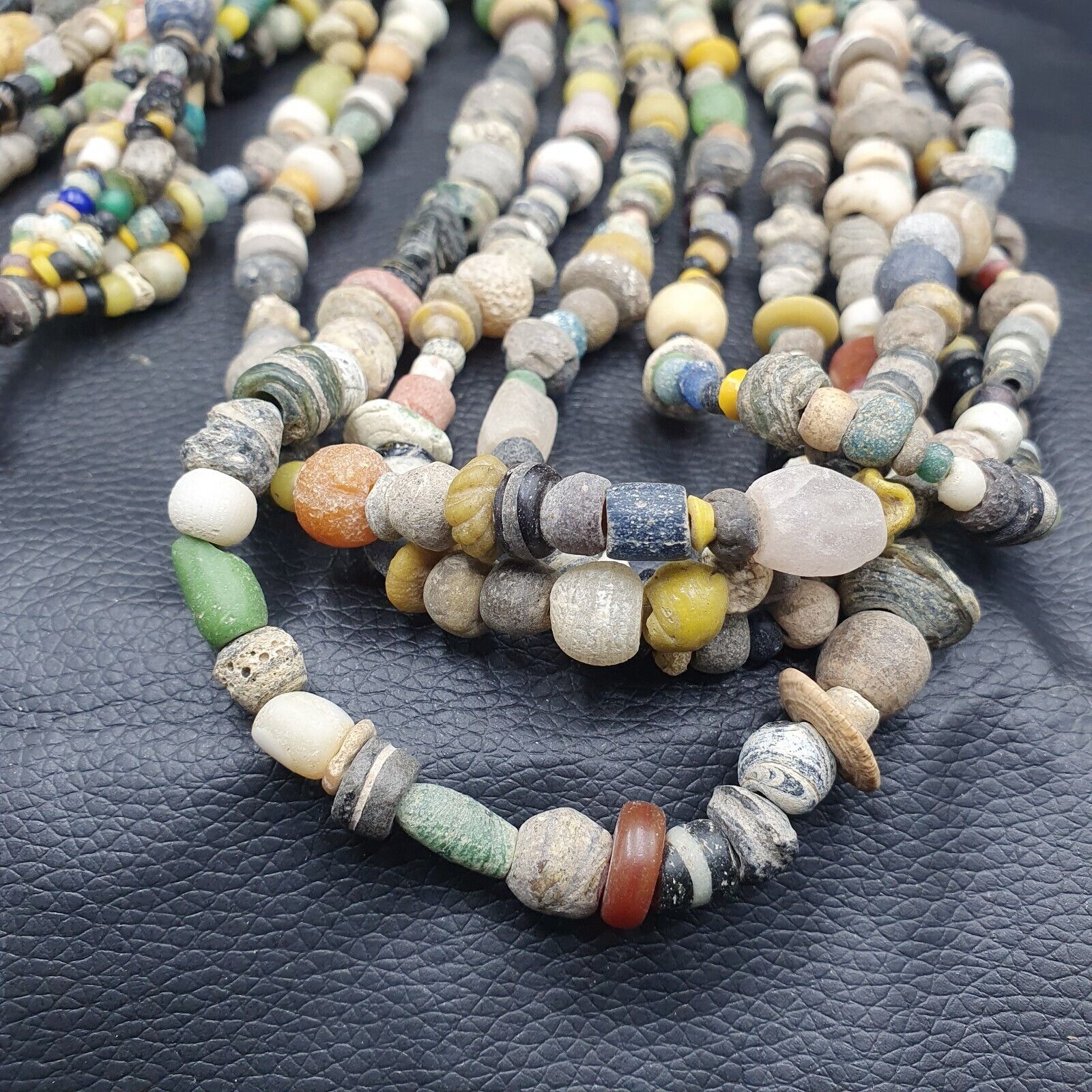 Authentic Ancient Islamic Roman Era Beads Strand Necklace 6 Strands RM-2