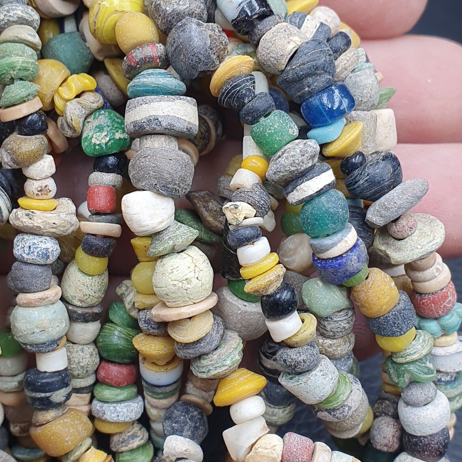 RM-3 Authentic Ancient Islamic Roman Era Beads Strand Necklace 6 Strands
