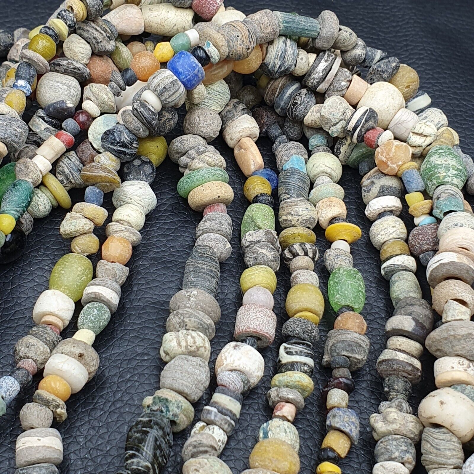 Authentic Ancient Islamic Roman Era Beads Strand Necklace 6 Strands RM-2