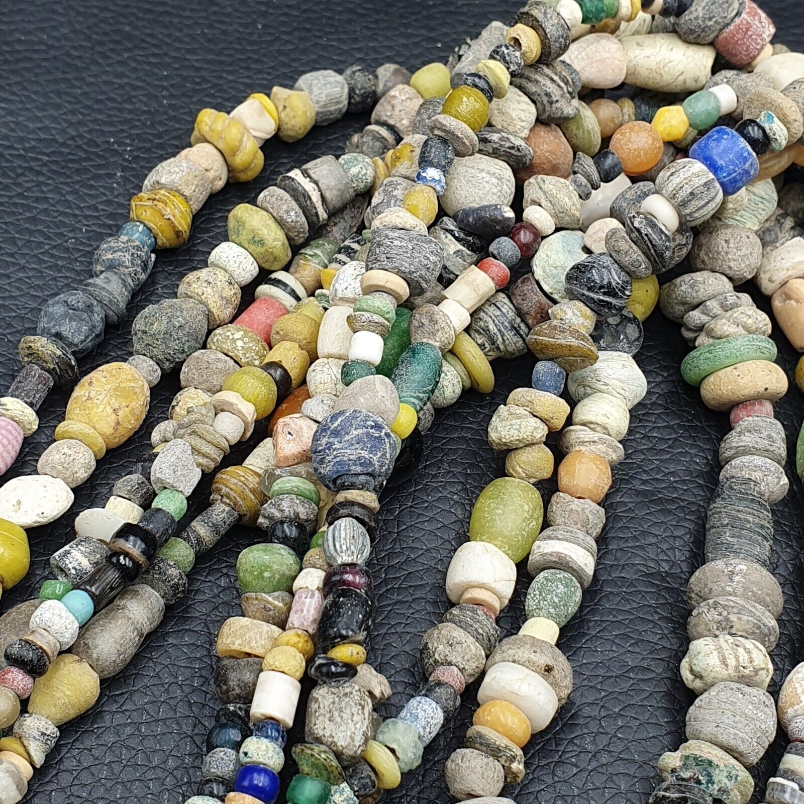 Authentic Ancient Islamic Roman Era Beads Strand Necklace 6 Strands RM-2