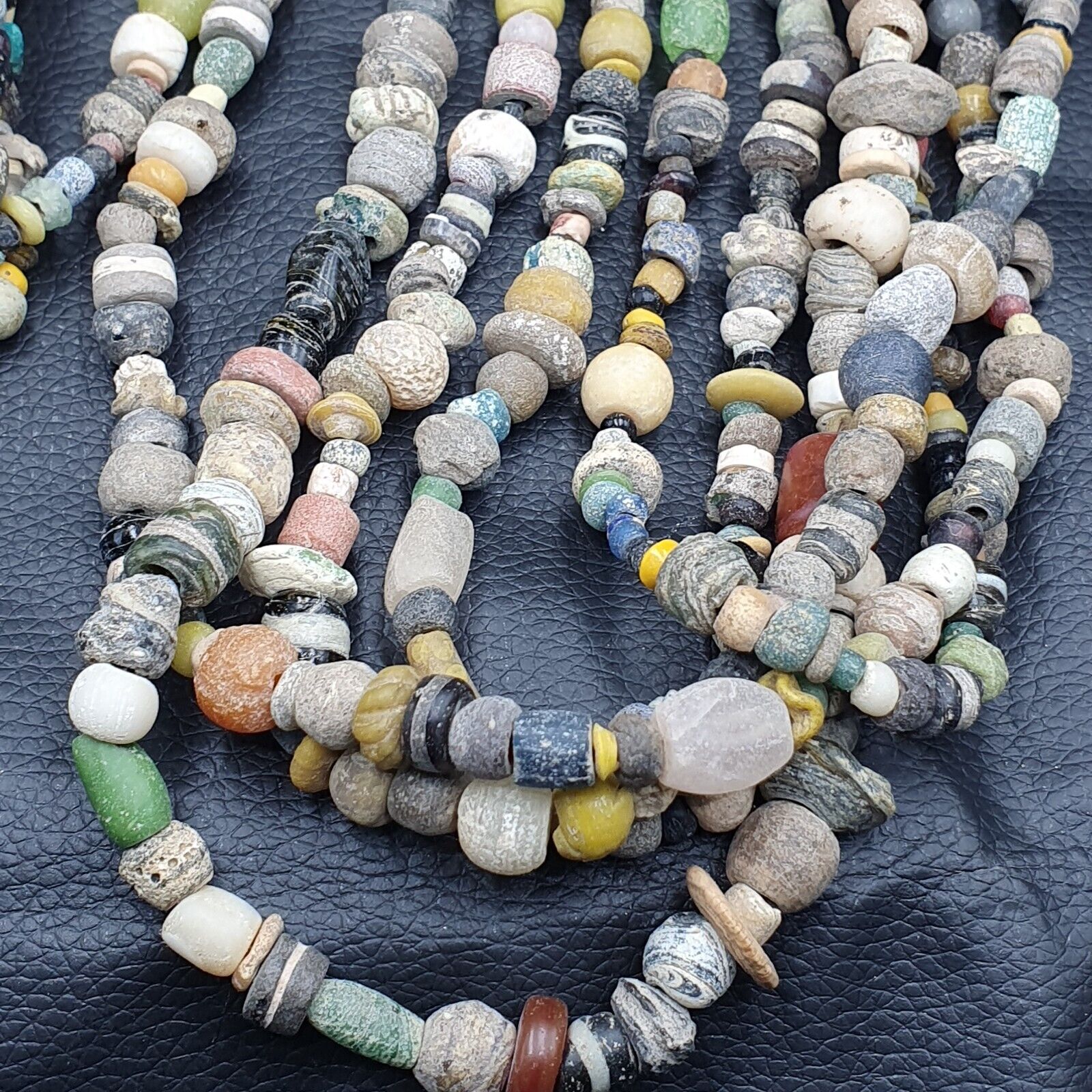 Authentic Ancient Islamic Roman Era Beads Strand Necklace 6 Strands RM-2