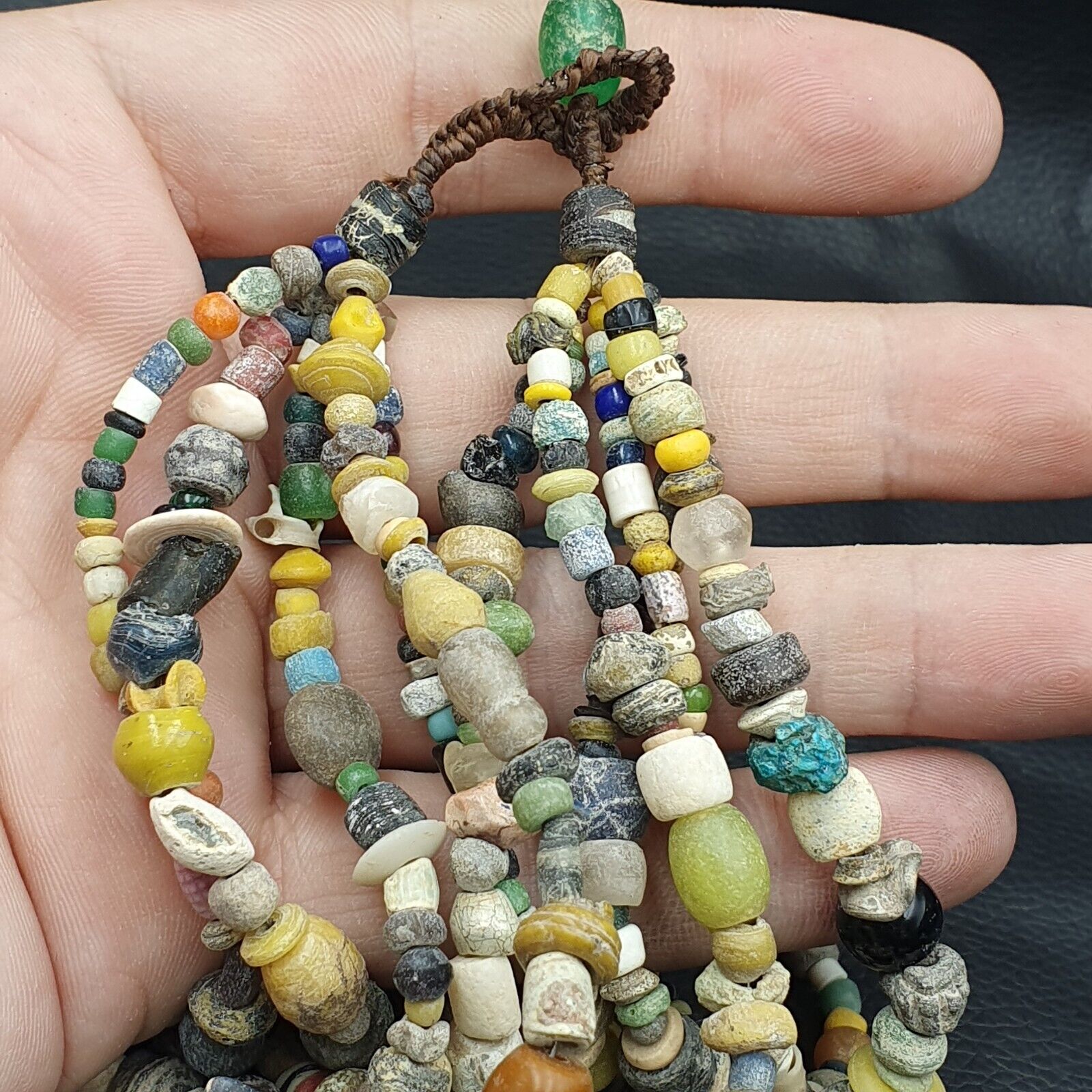 Authentic Ancient Islamic Roman Era Beads Strand Necklace 6 Strands RM-2