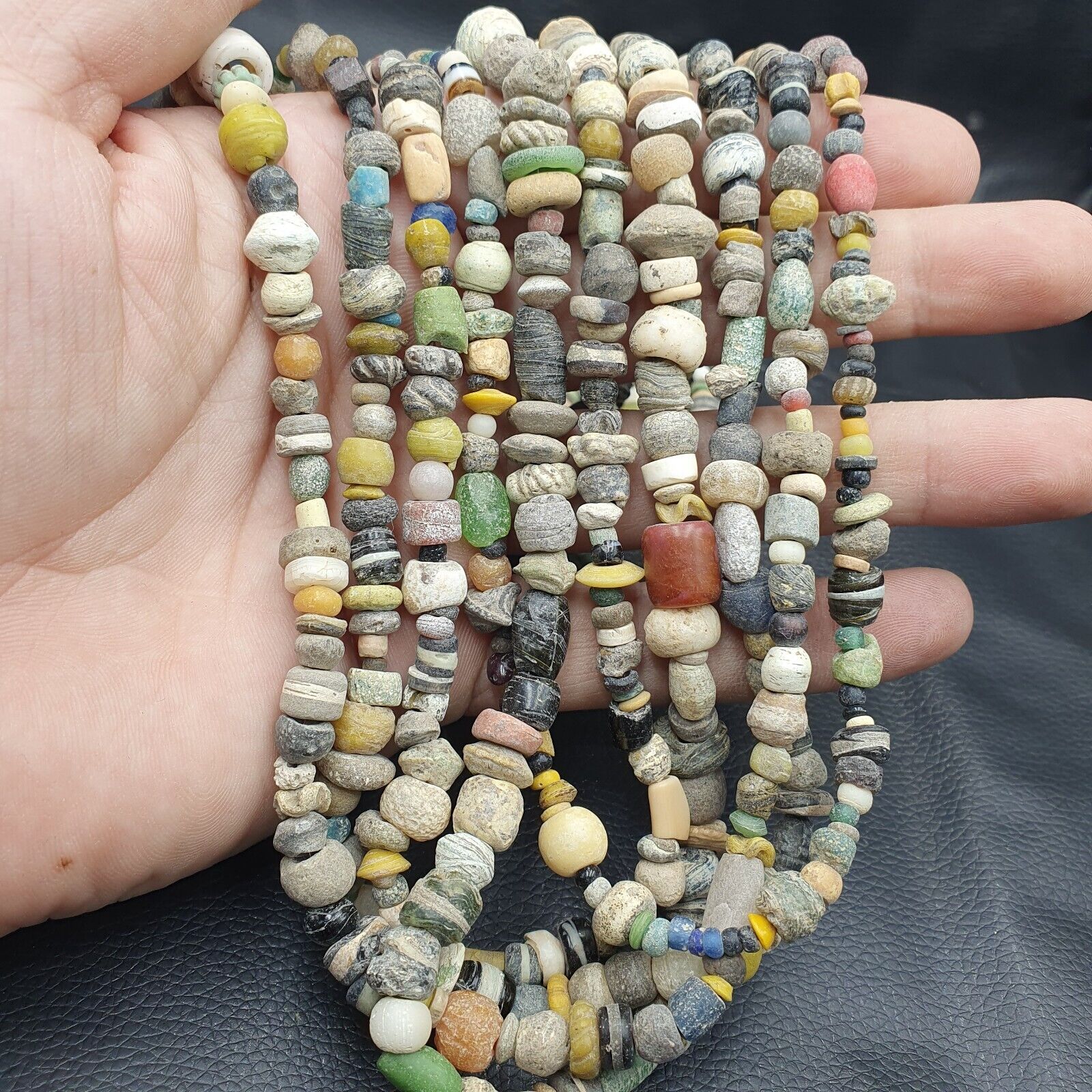 Authentic Ancient Islamic Roman Era Beads Strand Necklace 6 Strands RM-2