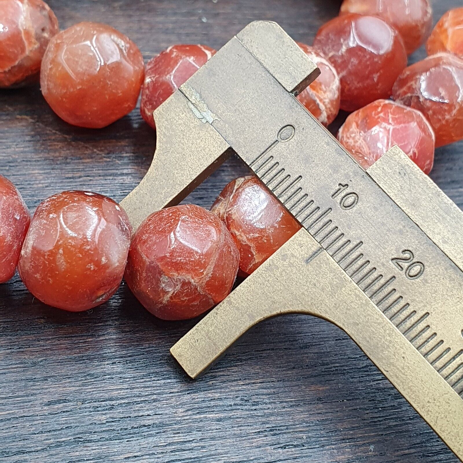 Vintage Himalayan Tibetan Carnelian Agate faceted cut Beads Necklaces #13