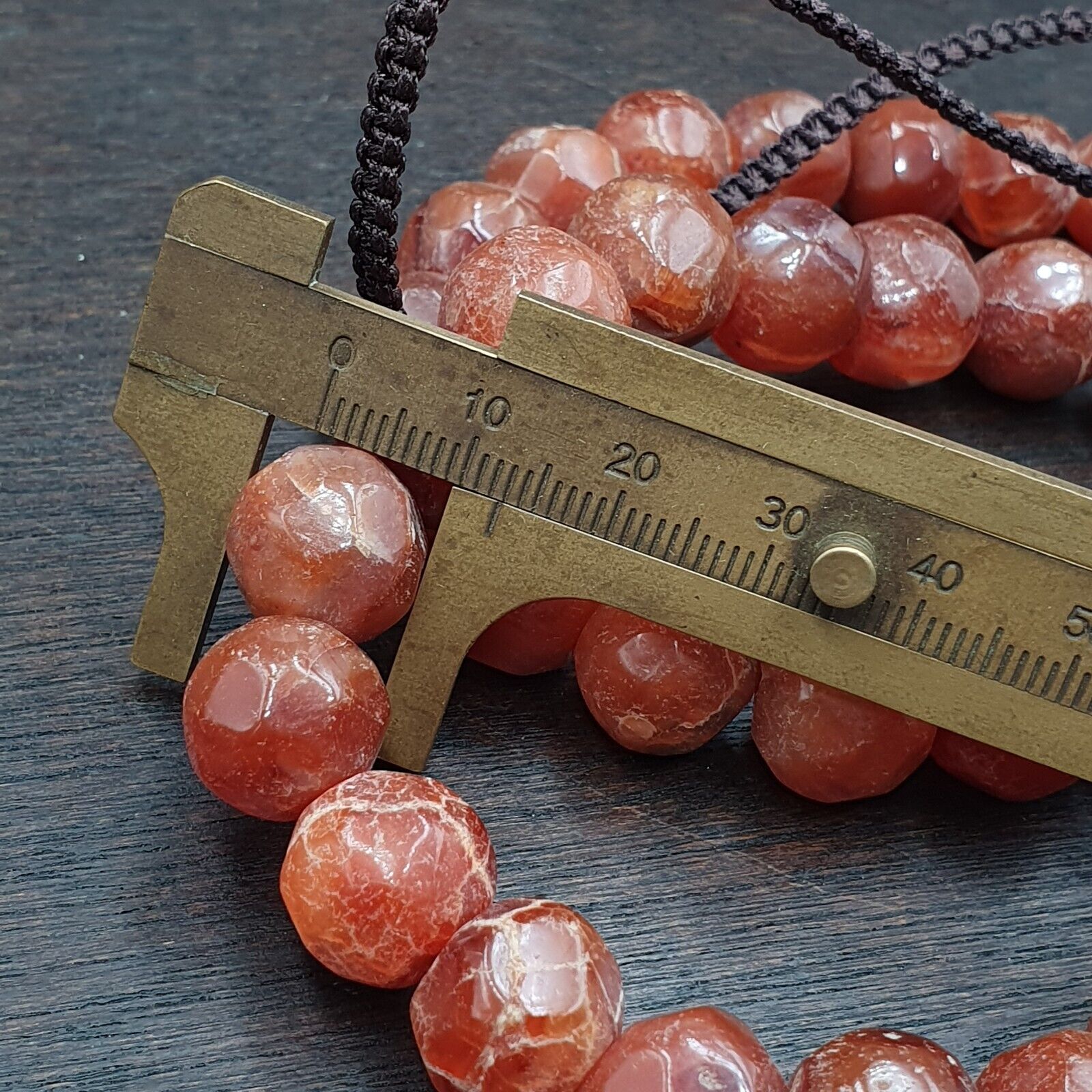 Vintage Himalayan Tibetan Carnelian Agate faceted cut Beads Necklaces #13