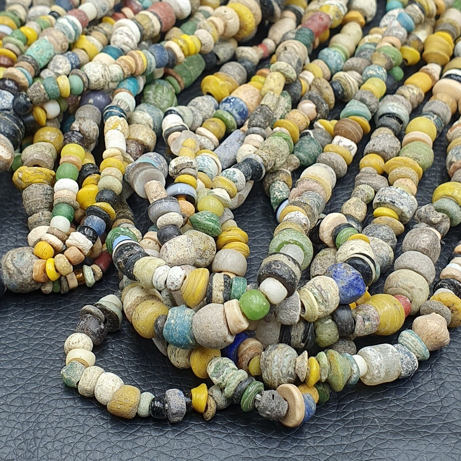 Authentic Ancient Islamic Roman Era Beads Strand Necklace #6 Strands