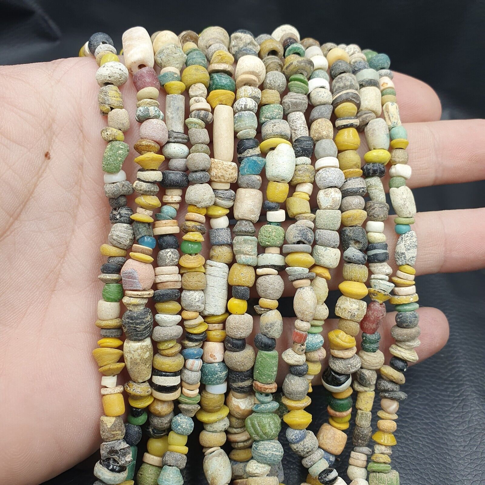 Authentic Ancient Islamic Roman Era Beads Strand Necklace #6 Strands