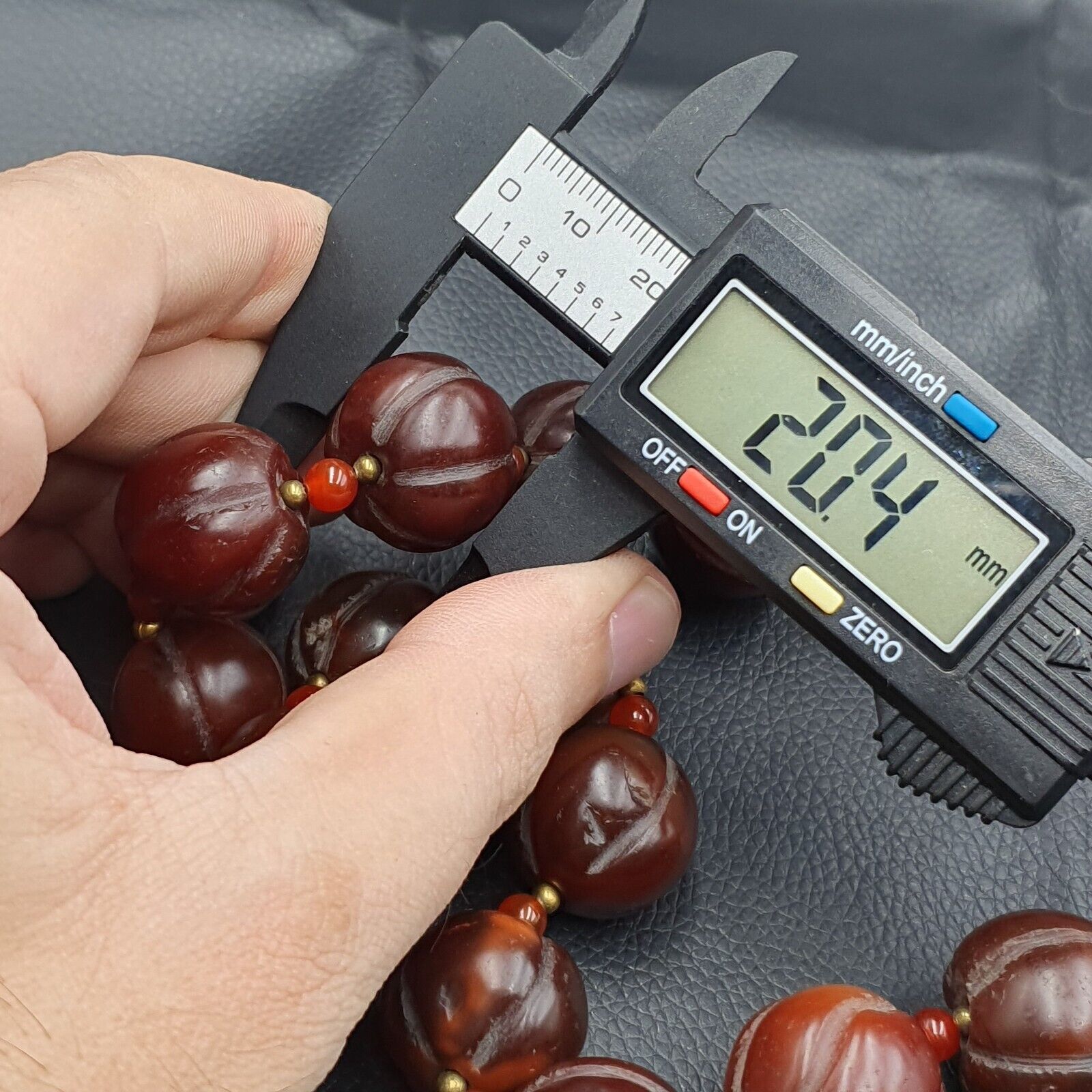 Old Tibetan Carnelian Agate Beads Melon Shape Beaded necklace 20-22mm