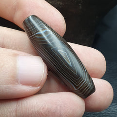 Antique Yemeni Collectible Agate Bead With Nature's Signature Banded Agate