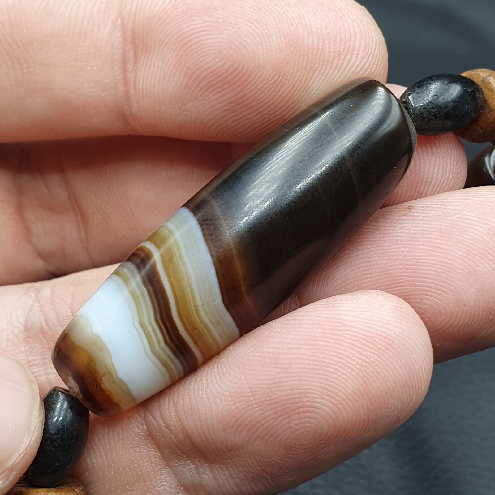 Vintage beads antique Indo Tibetan Himalayan Tibetan Agate necklace YMN1