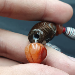 Indo Tibetan Himalayan Agate and Glass beads necklace YMN3