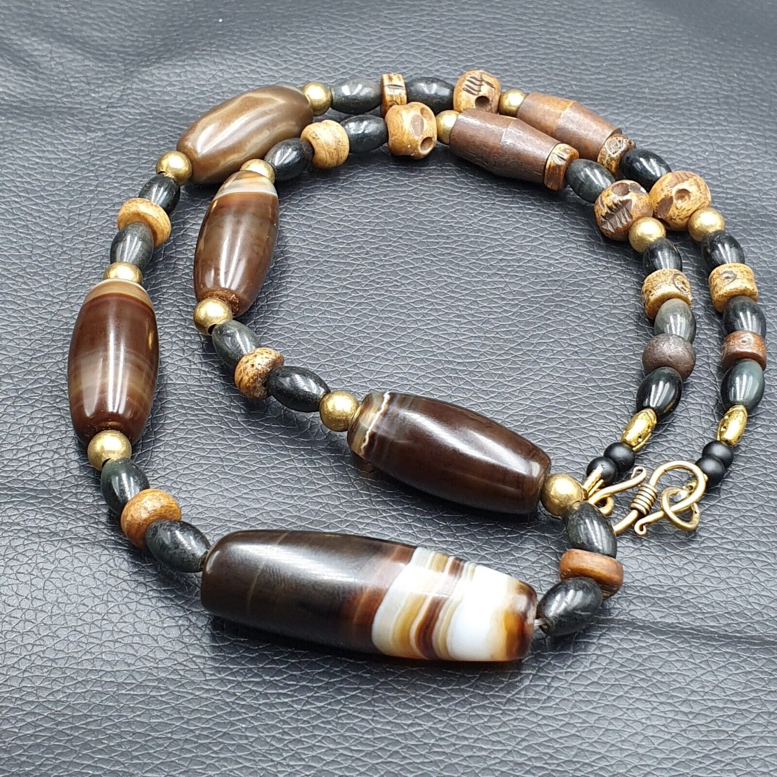 Vintage beads antique Indo Tibetan Himalayan Tibetan Agate necklace YMN1