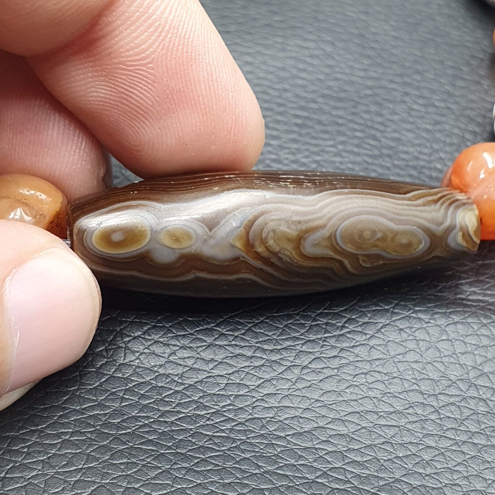 Indo Tibetan Himalayan Agate and Glass beads necklace YMN3