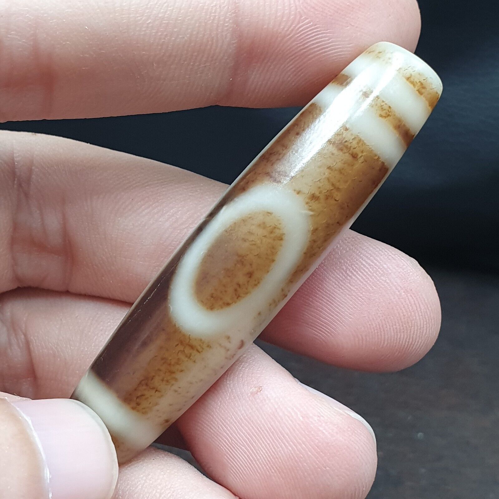 Vintage Old Indo Tibetan Agate Stone pure 1Eye Rare Pattern