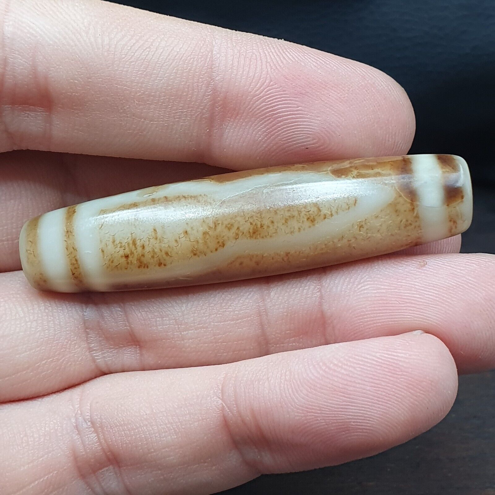 Vintage Old Indo Tibetan Agate Stone pure 1Eye Rare Pattern