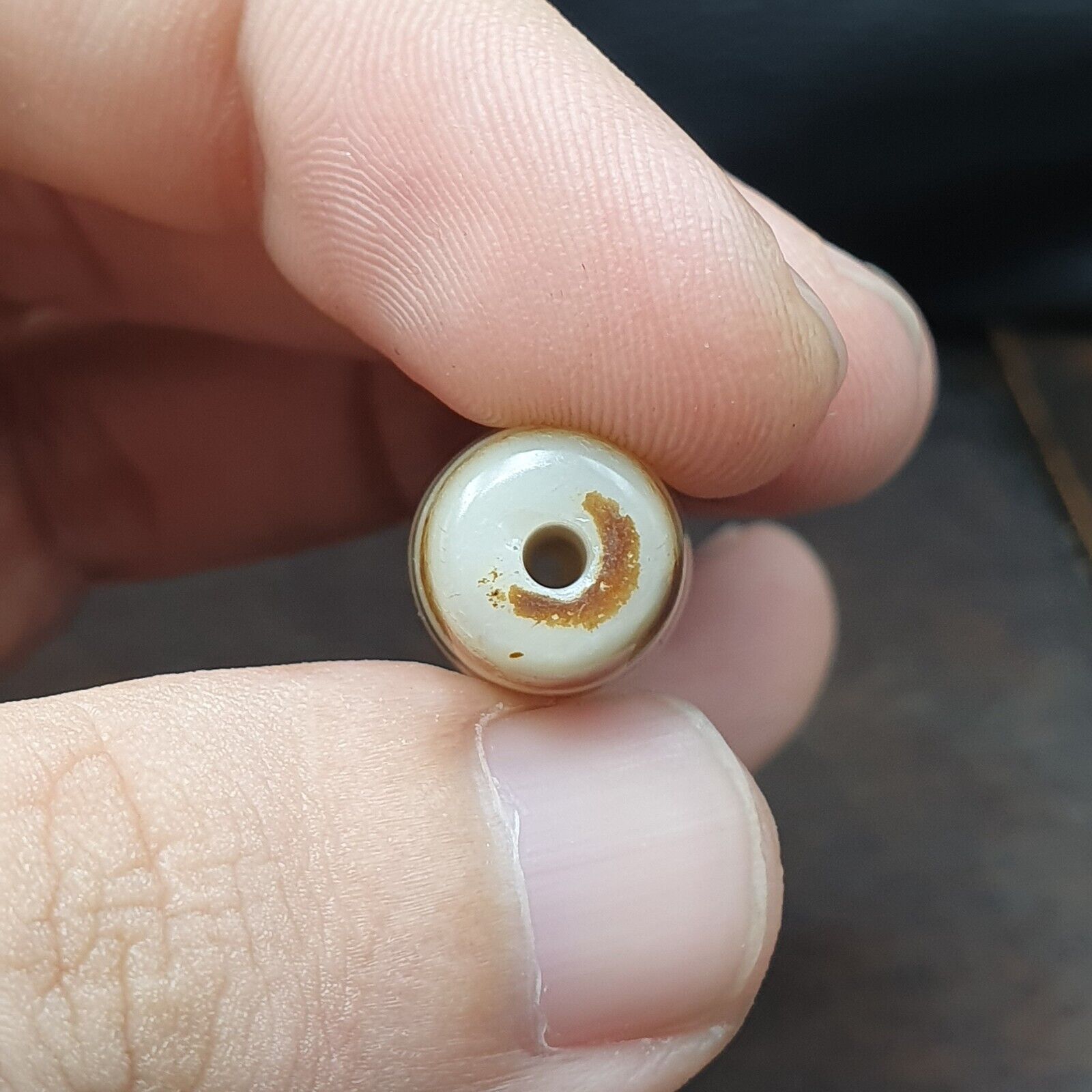 Vintage Old Indo Tibetan Agate Stone pure 1Eye Rare Pattern
