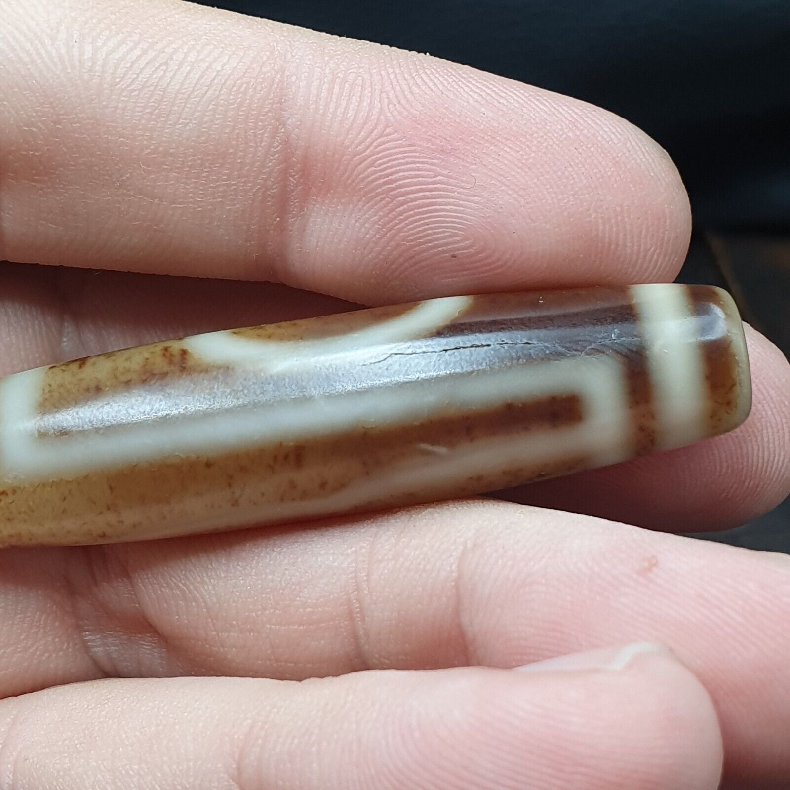 Vintage Old Indo Tibetan Agate Stone pure 1Eye Rare Pattern