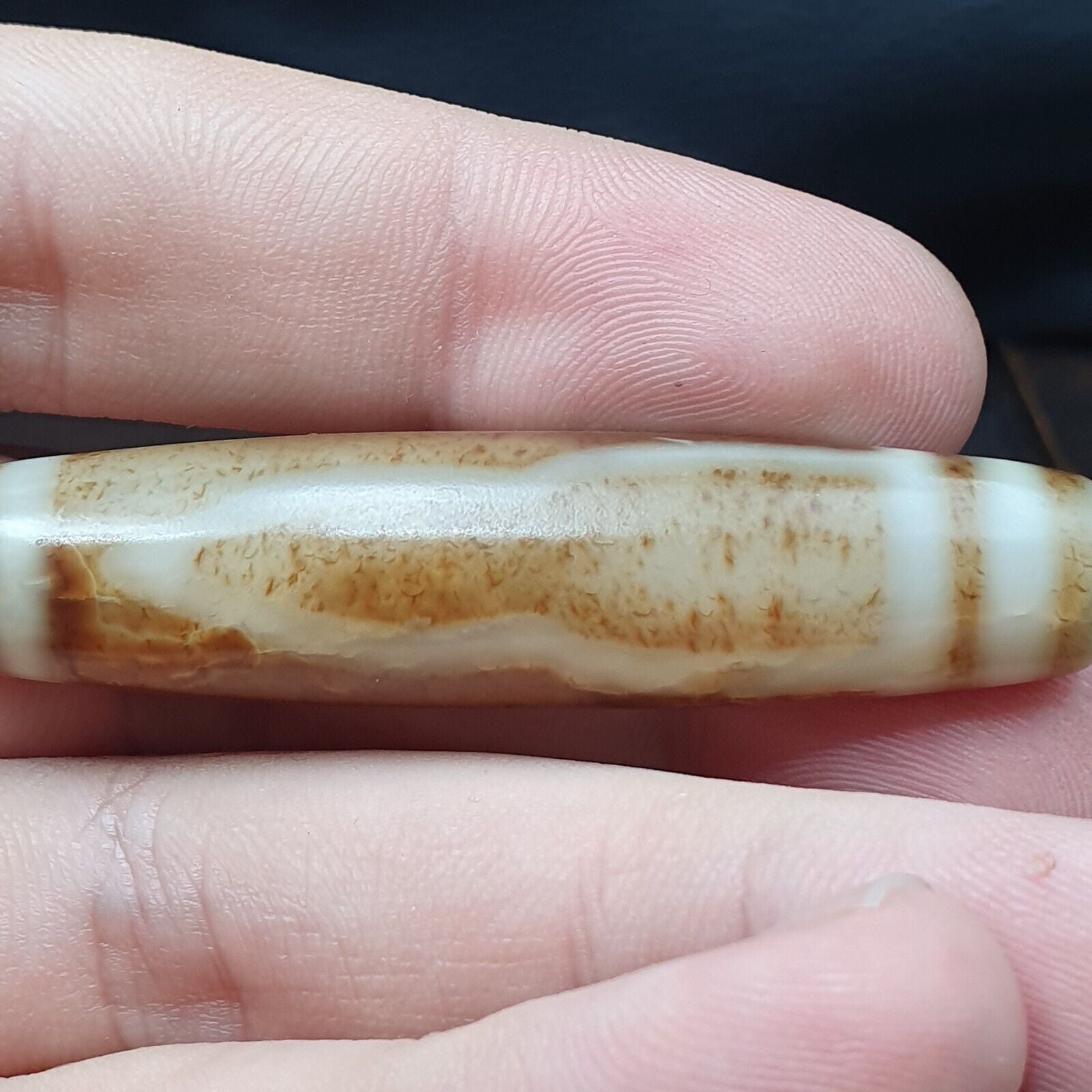 Vintage Old Indo Tibetan Agate Stone pure 1Eye Rare Pattern