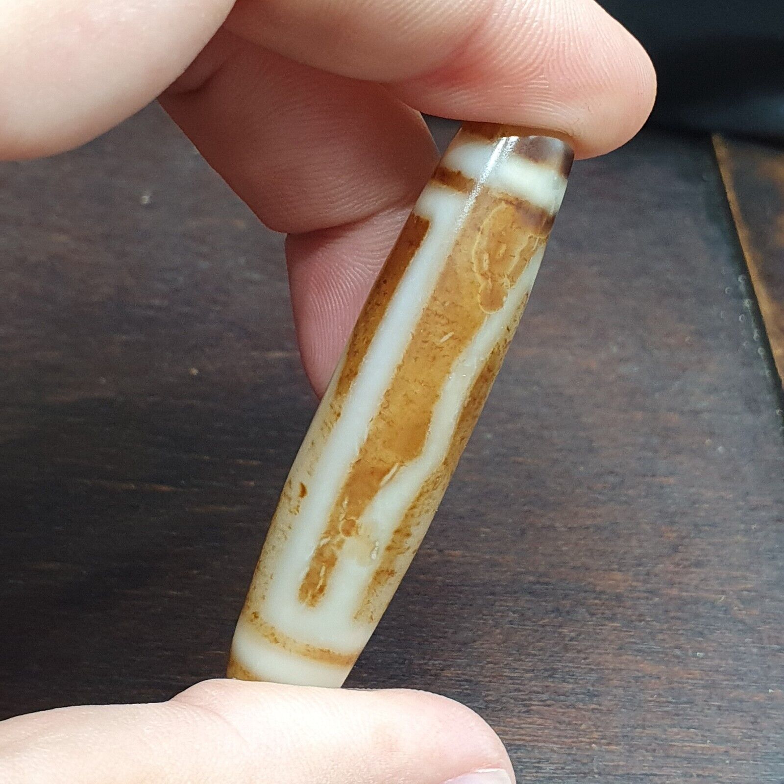 Vintage Old Indo Tibetan Agate Stone pure 1Eye Rare Pattern