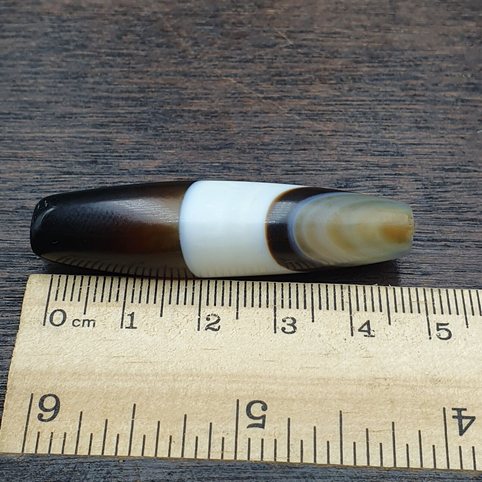 Antique Yemeni Collectible Agate Bead Natural Pattern Banded Agate -48