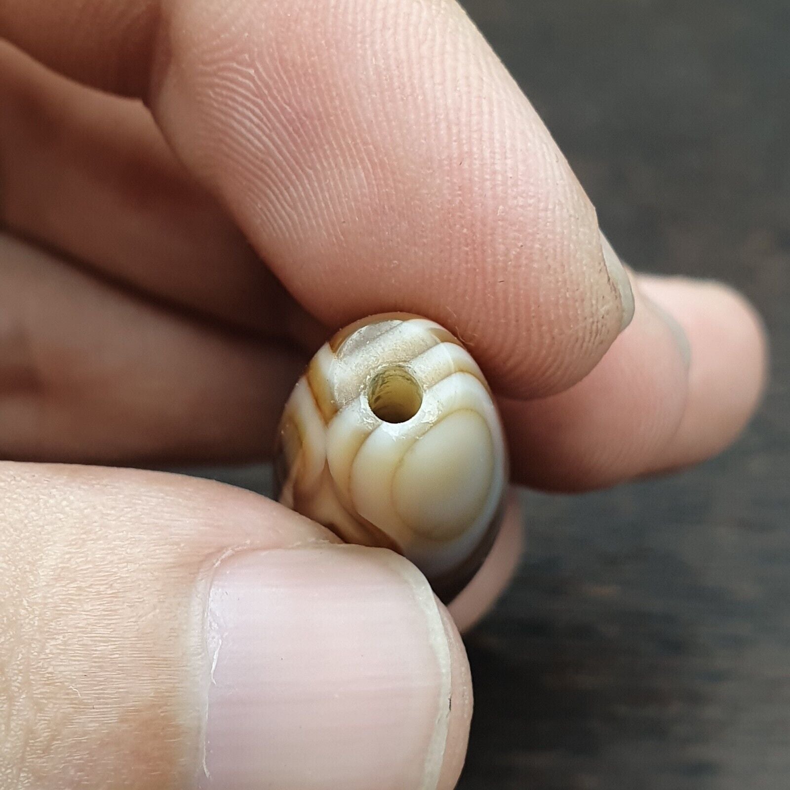 Antique Yemeni Collectible Agate Bead With Nature's Signature Banded Agate -44