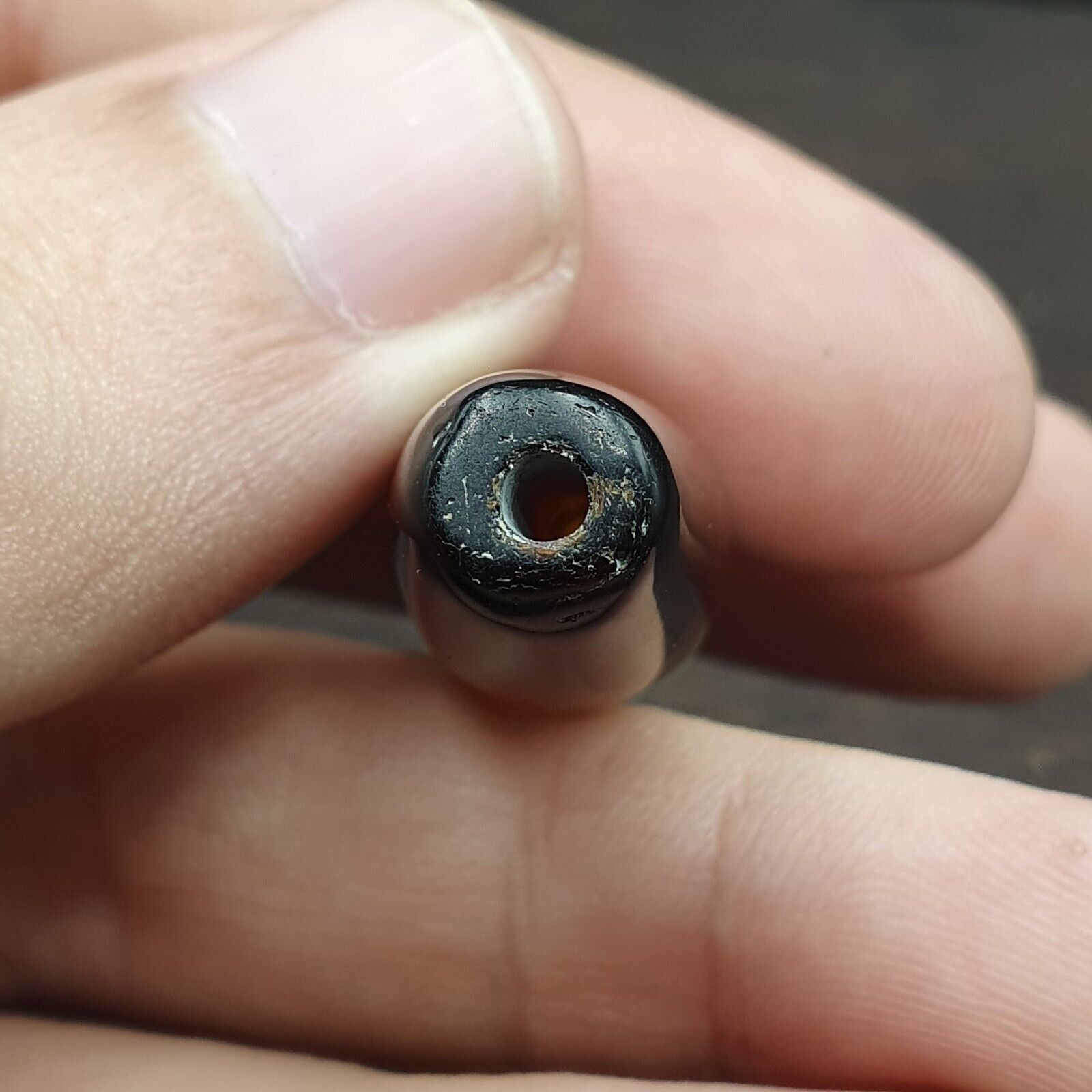 Antique Yemeni Collectible Agate Bead Natural Pattern Banded Agate -48