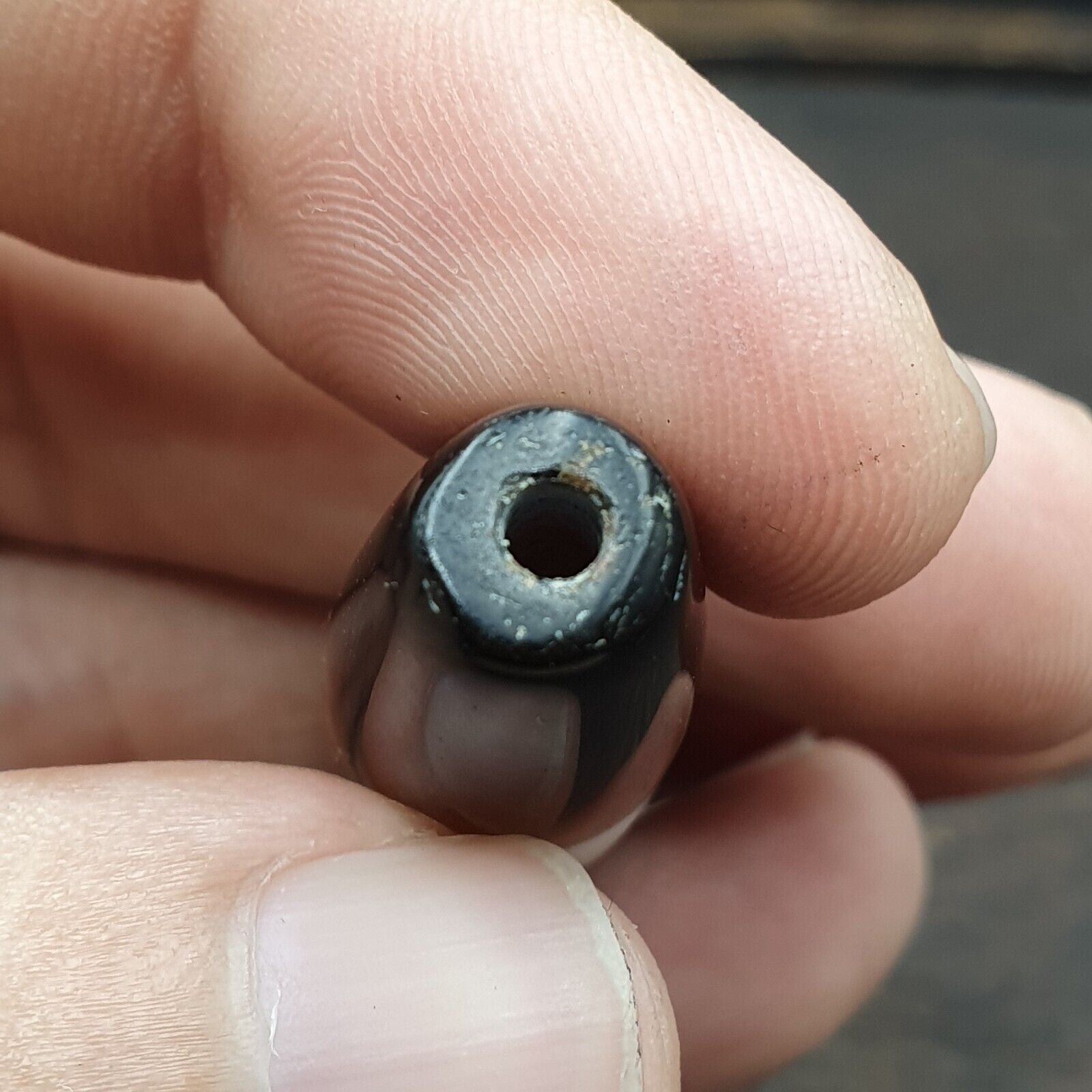 Antique Yemeni Collectible Agate Bead Natural Pattern Banded Agate -48