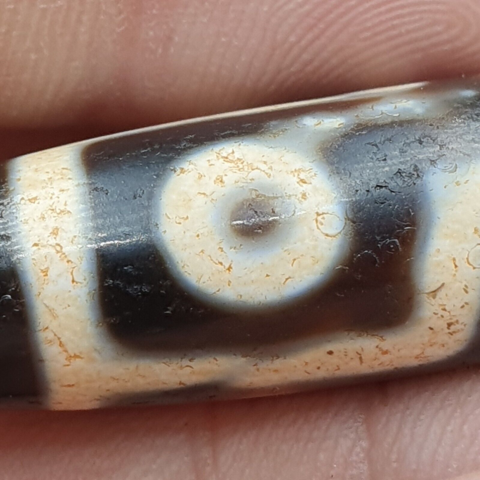 6 Eyes Tibetan dzi bead old amulet Antique Agate Tibet gzi pendant #TB41