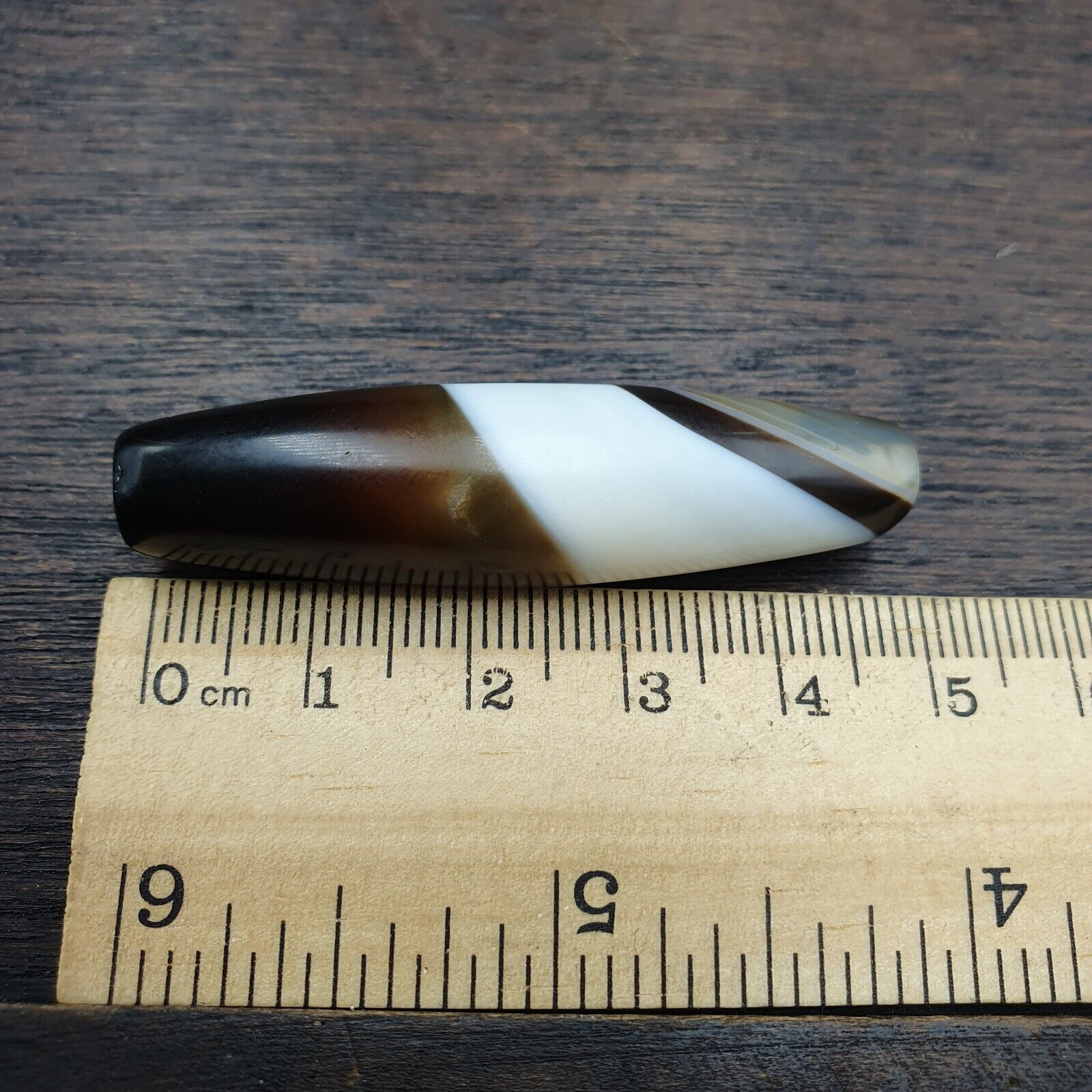 Antique Yemeni Collectible Agate Bead Natural Pattern Banded Agate -48