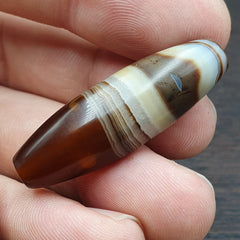 Antique Yemeni Collectible Agate Bead With Nature's Signature Banded Agate -43