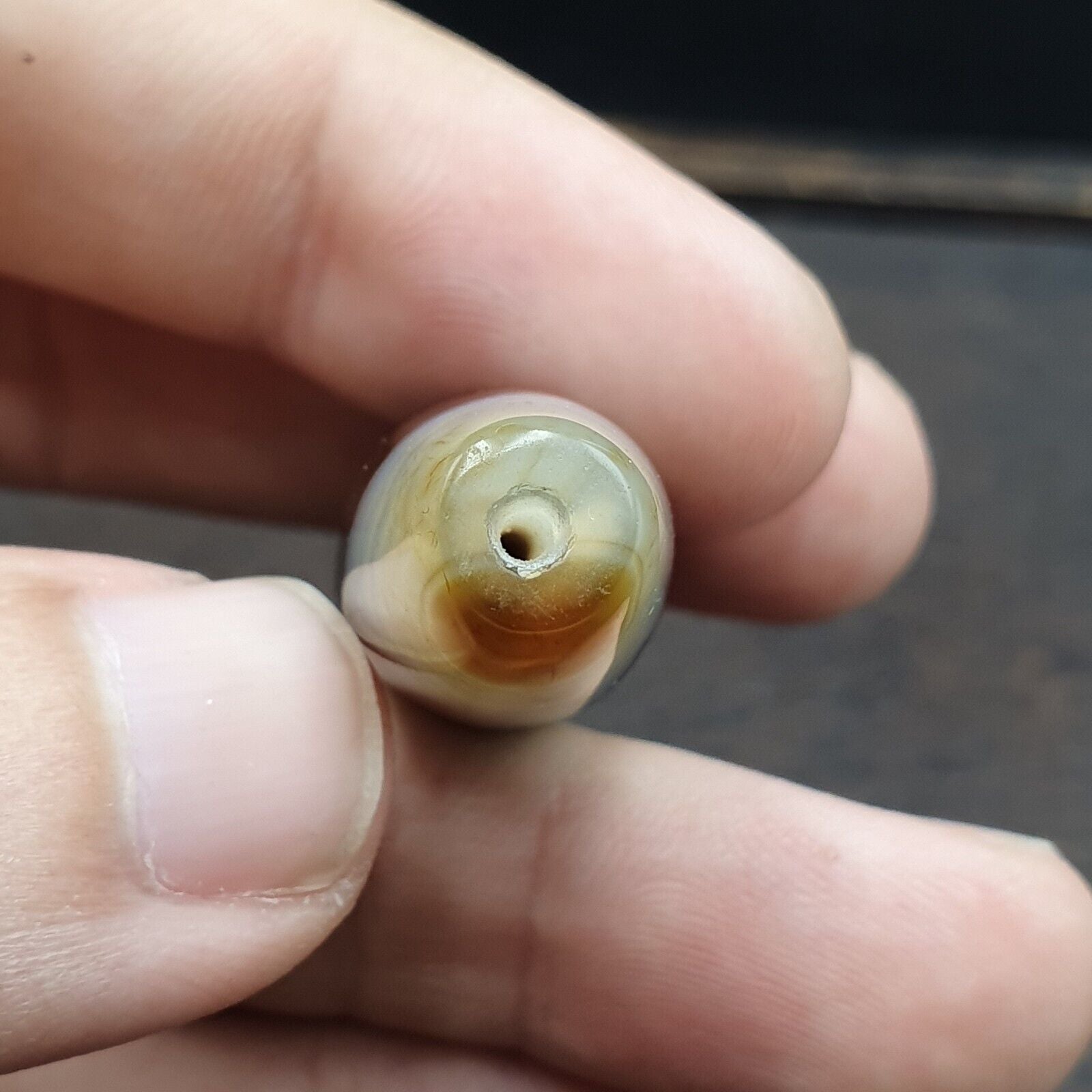Antique Yemeni Collectible Agate Bead Natural eyes Pattern Banded Agate -47