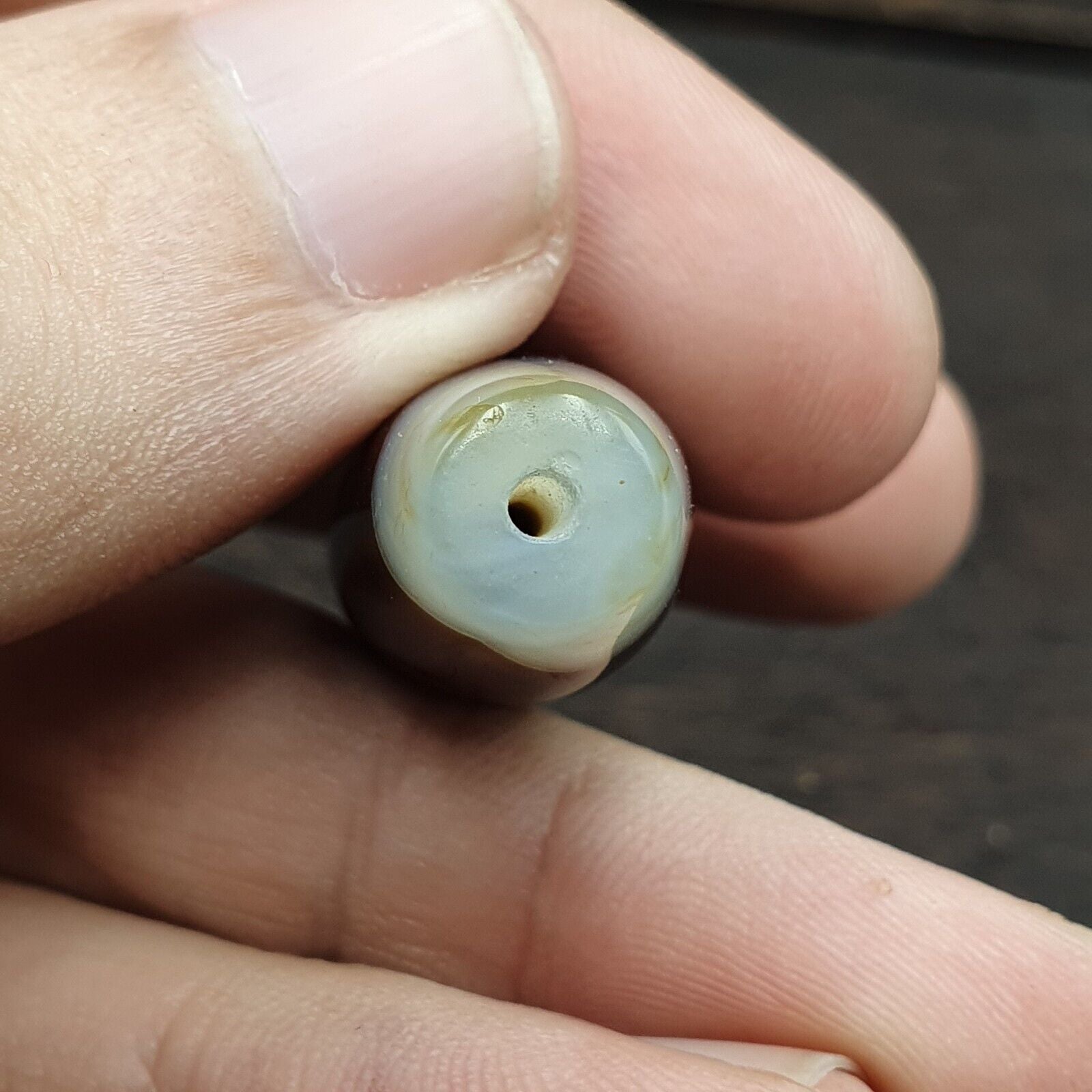 Antique Yemeni Collectible Agate Bead Natural eyes Pattern Banded Agate -47