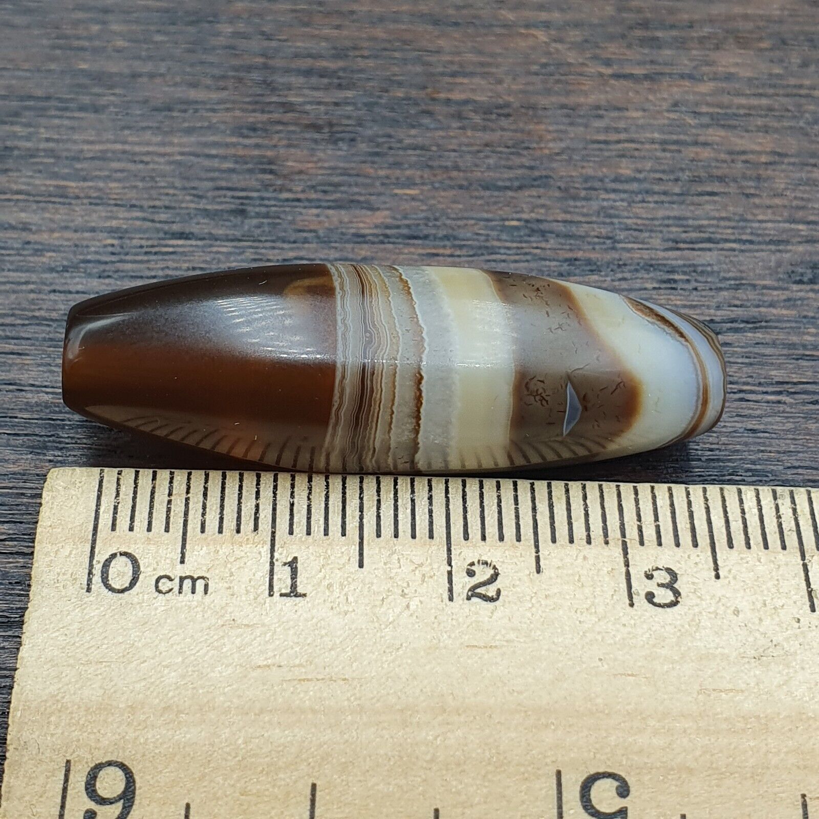 Antique Yemeni Collectible Agate Bead With Nature's Signature Banded Agate -43