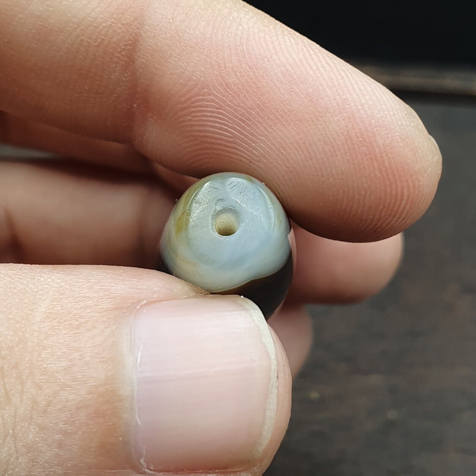 Antique Yemeni Collectible Agate Bead Natural eyes Pattern Banded Agate -47