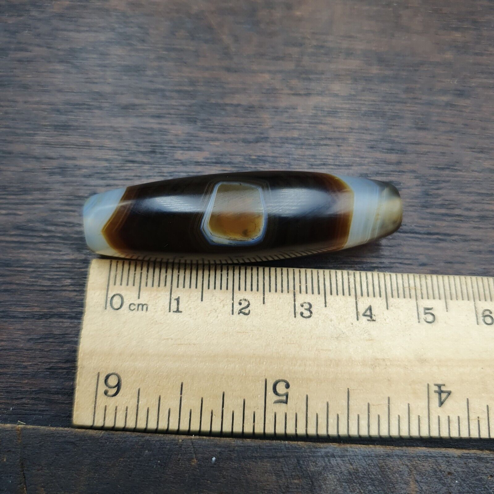 Antique Yemeni Collectible Agate Bead Natural eyes Pattern Banded Agate -47