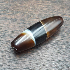 Antique Yemeni Collectible Agate Bead showcasing Nature's Signature Banded Agate - Rare Vintage Gemstone Jewelry